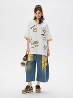 Wide-leg Capri Jeans Summer American Style