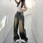 Retro-distressed High-waisted Loose-fit Jeans For Women
