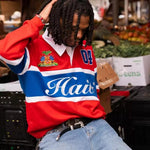 Mens American-Style Retro Embroidered Long-Sleeve T-Shirt