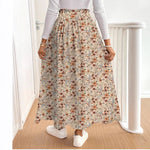 Floral-print Split Ruffled Skirt Sweet And Slimming