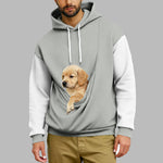 Men's Comfortable Retro Color-Block Long-Sleeve Hoodie